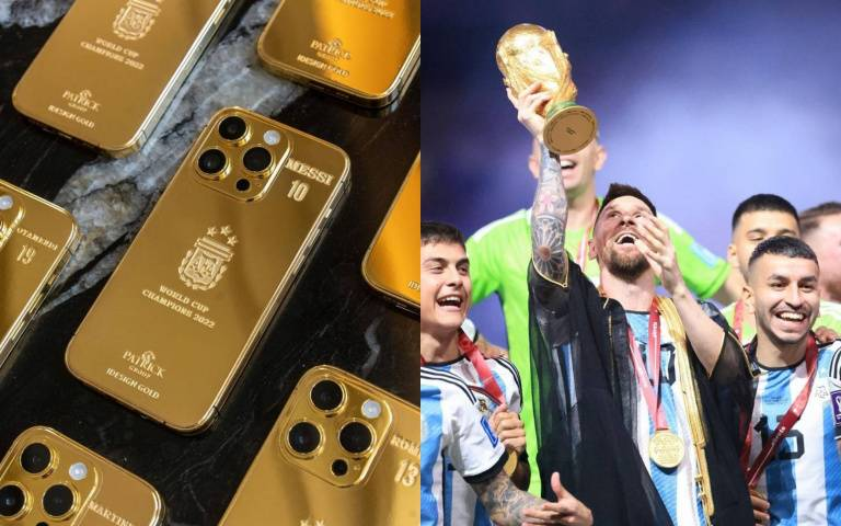 Messi obsequió 35 iphones bañados en Oro a sus compañeros campeones del mundo