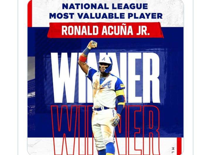 MVP de la Liga Nacional de MLB: El Abusador Ronald Acuña Jr. coronó su Valiosa temporada 